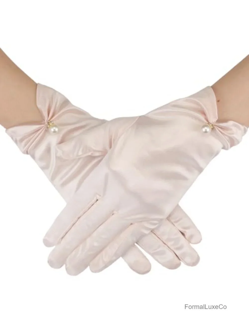Elegant Satin Gloves with Pearls for Women - 1920s Flapper Party, Wedding,